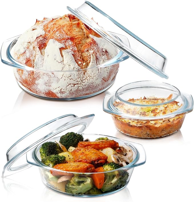 Set 3 sklenených Janských mís Pyrex s pokrievkami 912S637 – Obrázok 2