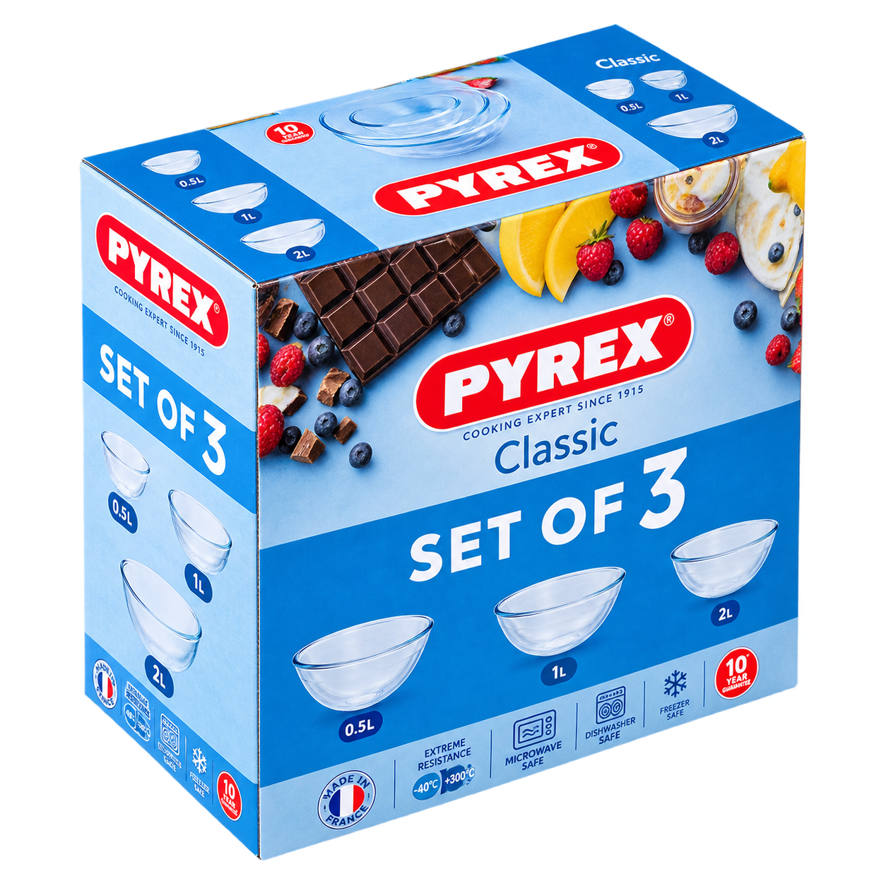 Set 3 sklenených misiek Pyrex na miešanie 0,5 l + 1 l + 2 l 333S703 – Obrázok 4